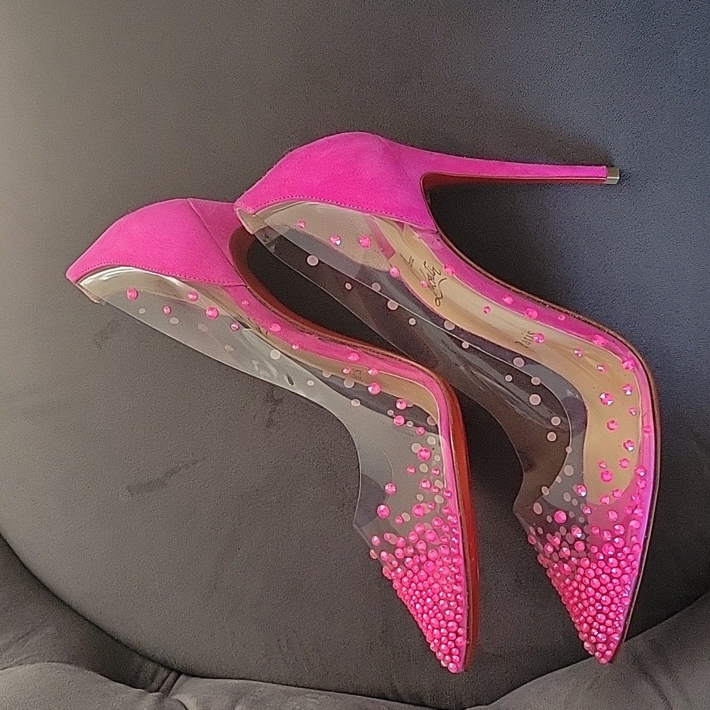 New w/o box Christian Louboutin Spikaqueen Heels Hot Pink